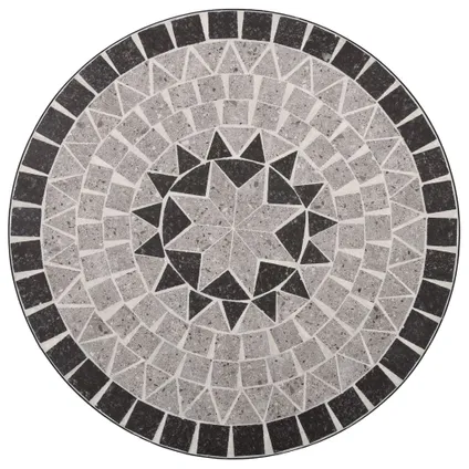 vidaXL Bistrotafel mozaïek 61 cm keramiek grijs 4