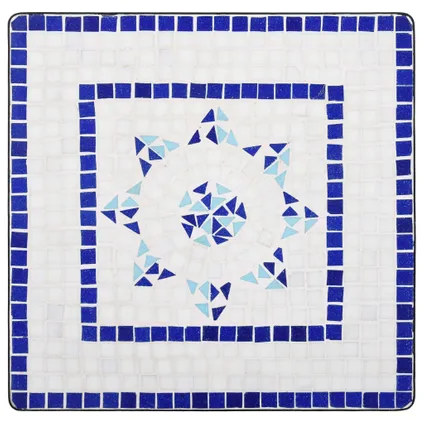 VidaXL bistrotafel mozaïek keramiek blauw-wit 60cm 6