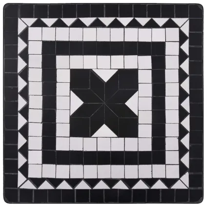 VidaXL bistrotafel mozaïek 60 cm keramiek zwart en wit 5