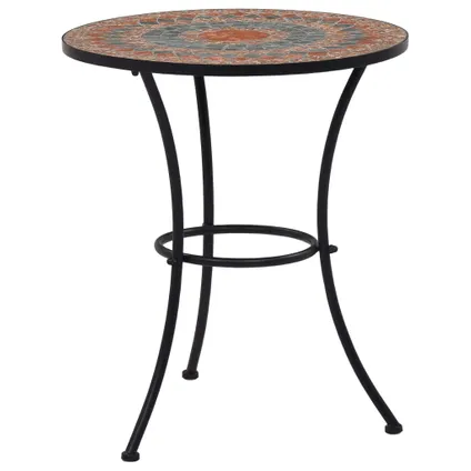 vidaXL Table de bistro mosaïque Orange/gris 60 cm Céramique