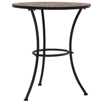 vidaXL Table de bistro mosaïque Orange/gris 60 cm Céramique 3