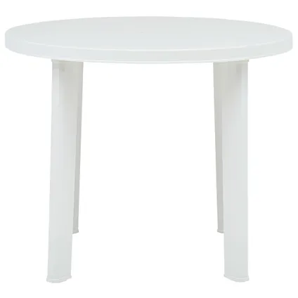 vidaXL Table de jardin Blanc 89 cm Plastique 2