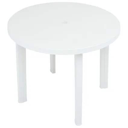 vidaXL Table de jardin Blanc 89 cm Plastique 3