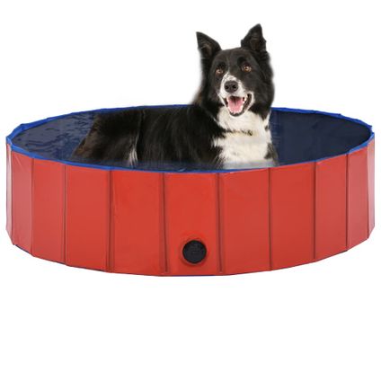 VidaXL hondenzwembad inklapbaar rood 120x30cm PVC