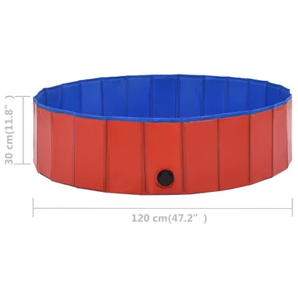 VidaXL hondenzwembad inklapbaar rood 120x30cm PVC 8
