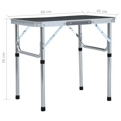 VidaXL campingtafel inklapbaar 60x45 cm aluminium grijs 7