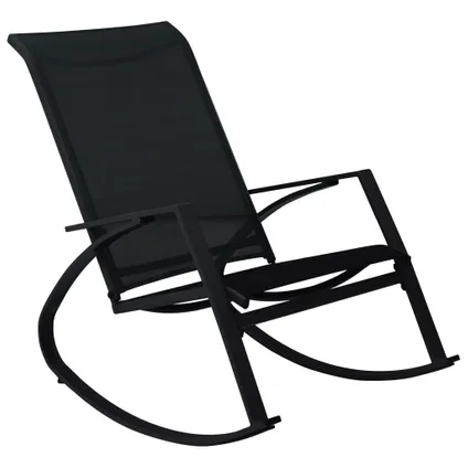 vidaXL Tuinschommelstoelen 2 st textileen zwart 3