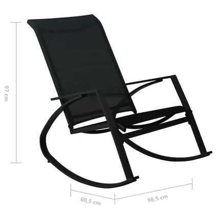 vidaXL Tuinschommelstoelen 2 st textileen zwart 7