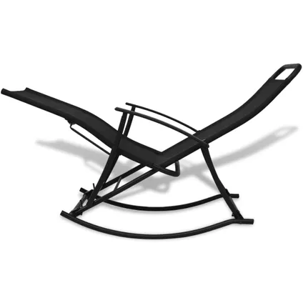 VidaXL tuinschommelstoel staal/textileen zwart 4