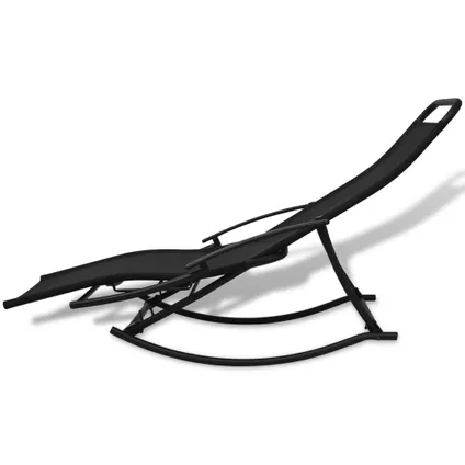 VidaXL tuinschommelstoel staal/textileen zwart 5