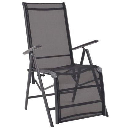 VidaXL terrasstoel verstelbaar aluminium en textileen zwart