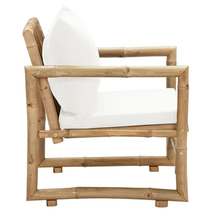 vidaXL Chaises de jardin 2 pcs avec coussins et oreillers Bambou 4