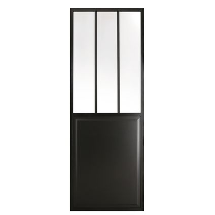 Schuifdeur Atelier zwart aluminium helder glas 201,5x73cm