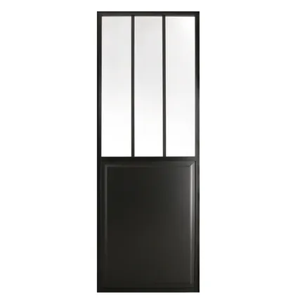 Porte coulissante Atelier noir aluminium verre clair 201,5x73cm