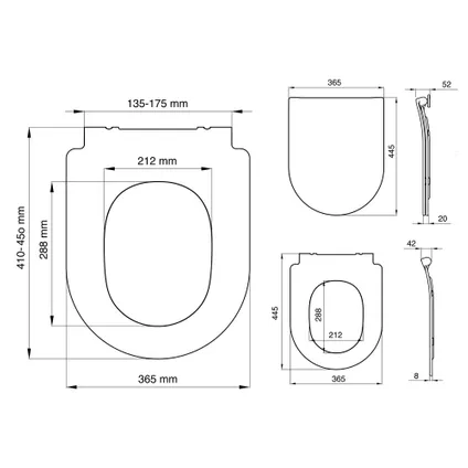 Tiger Tune toiletbril Duroplast zwart / RVS geborsteld 31