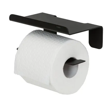 Porte-rouleau papier toilette Tiger Colar avec étagère noir 2