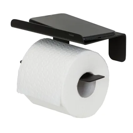 Porte-rouleau papier toilette Tiger Colar avec étagère noir 15