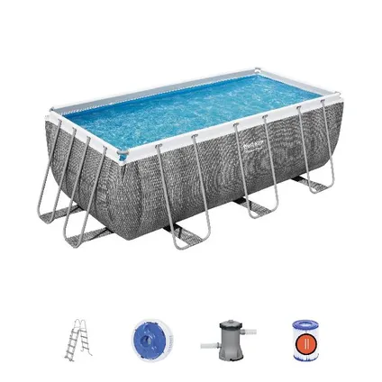 Bestway piscine hors-sol Power Steel rectangle avec pompe de filtration Ø412x201x122cm 2