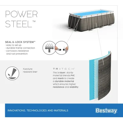 Bestway - Power Steel - Piscine tubulaire avec pompe de 10