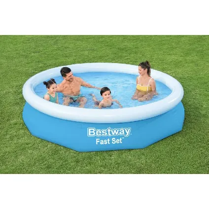 Bestway opblaaszwembad Fast Set rond met filterpomp Ø305x66cm 4