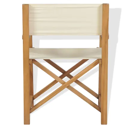 vidaXL Chaise pliable de metteur en scène bois de teck solide 2