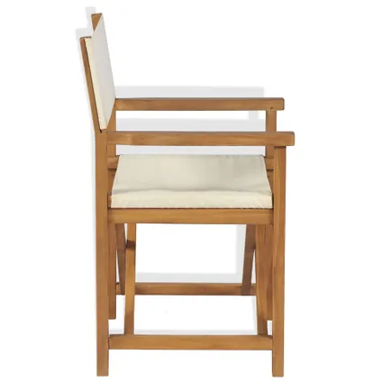 vidaXL Chaise pliable de metteur en scène bois de teck solide 3
