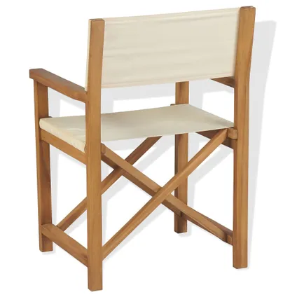vidaXL Chaise pliable de metteur en scène bois de teck solide 4