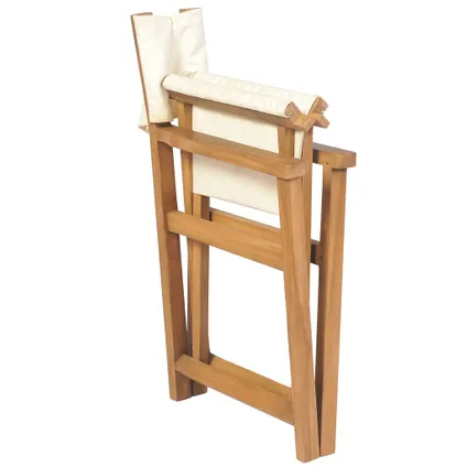vidaXL Chaise pliable de metteur en scène bois de teck solide 5
