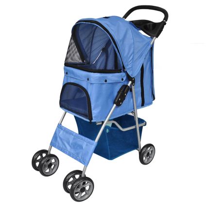 VidaXL wandelwagen voor hond blauw 37x80x99cm