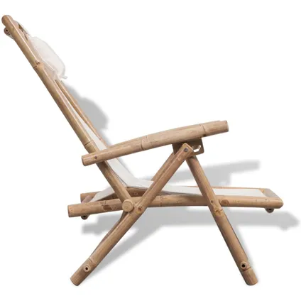 vidaXL Chaise de terrasse d'extérieur Bambou 4