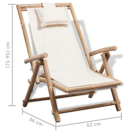 vidaXL Chaise de terrasse d'extérieur Bambou 6