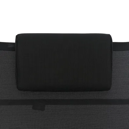 vidaXL Chaise longue Aluminium Textilène Noir 6