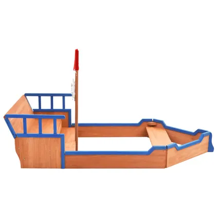 VidaXL zandbak piratenschip 190x94,5x136 cm vurenhout 4