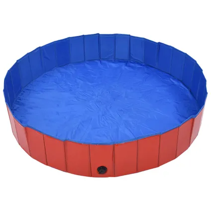 vidaXL Hondenzwembad inklapbaar 160x30 cm PVC rood 3