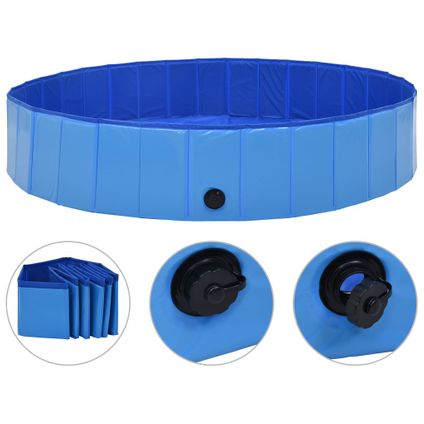 VidaXL hondenzwembad inklapbaar blauw 160x30cm PVC