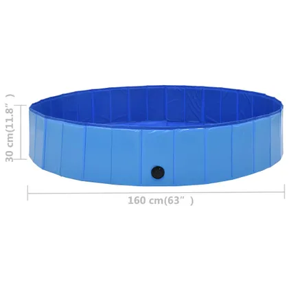 VidaXL hondenzwembad inklapbaar blauw 160x30cm PVC 8
