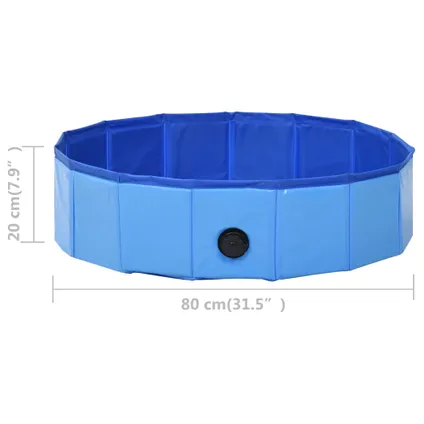 VidaXL hondenzwembad inklapbaar blauw 80x20cm PVC 8