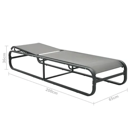vidaXL Chaises longues 2 pcs avec table Textilène et aluminium 8