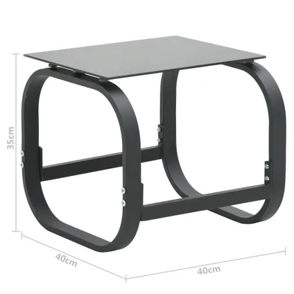 vidaXL Ligbedden 2 st met tafel textileen en aluminium 9