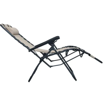 vidaXL Chaise pliable de terrasse Crème Textilène 4