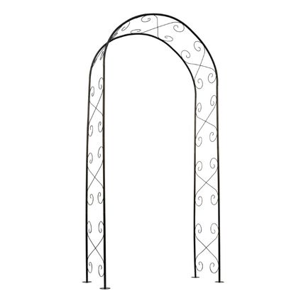 Pergola arche acier galvanisé laqué époxy noir 230x100x37cm