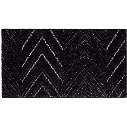 Paillasson Sencys Lima motif chevron noir 67x120cm