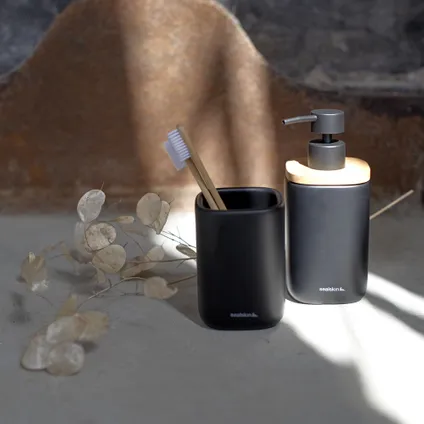 Ensemble d'accessoires de salle de bain Sealskin Made distributeur de savon 200ml + gobelet à brosse à dents noir 5