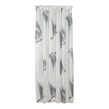 Rideau de douche Sealskin Birds 180x200cm polyester noir/ blanc