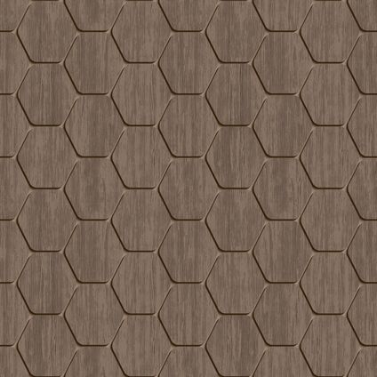 Papier peint intissé wood geo tiles marron 53cm 10m