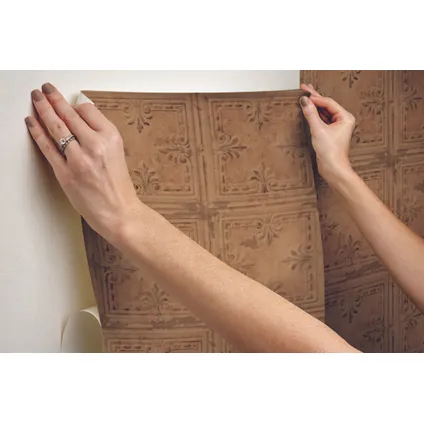Papier peint autocollant RoomMates Copper Tin Tile 4