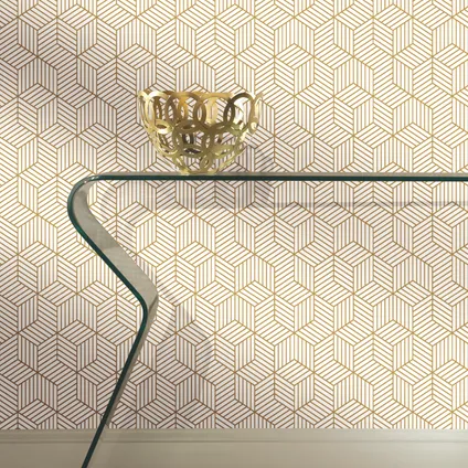 RoomMates zelfklevend behang Stripped Hexagon Gold 3