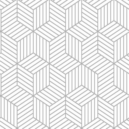 RoomMates zelfklevend behang Stripped Hexagon Grey