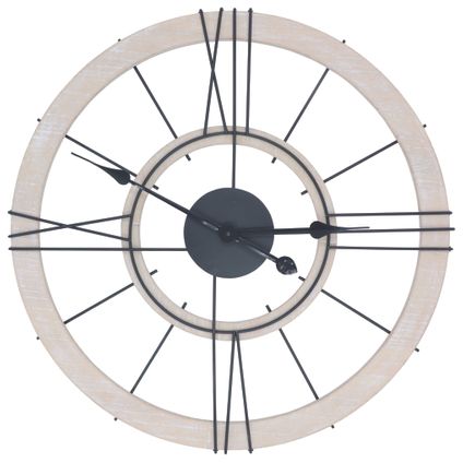 Horloge Denver ø60cm noir-bois