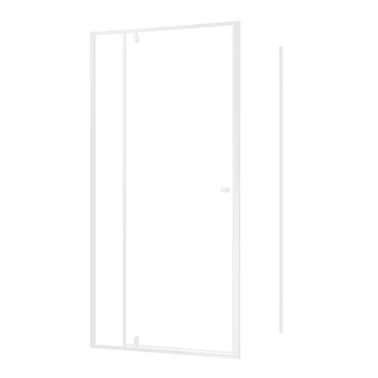 Porte pivotante avec paroi latérale Sealskin Contour100x100x200cm| verre de sécurité clair 6mm blanc mat 5